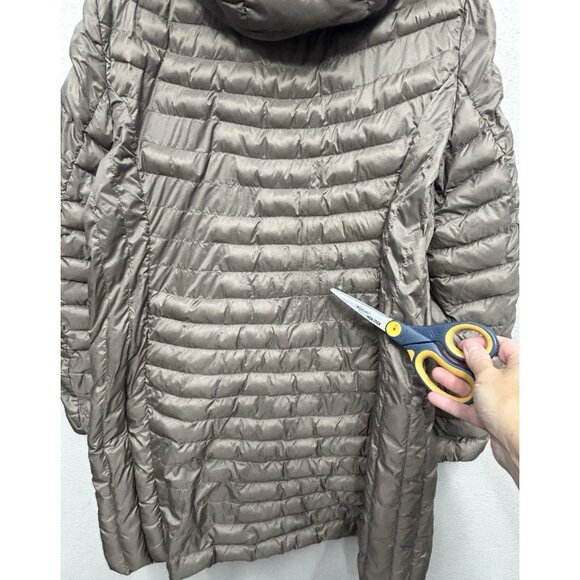 HEATKEEP Packable Down Puffer Jacket Womens XXL 2XL Taupe Tan Full Zip Coat - Picture 8 of 12